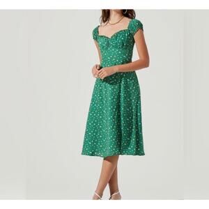 ASTR The Label Green Floral Midi Dress - Medium